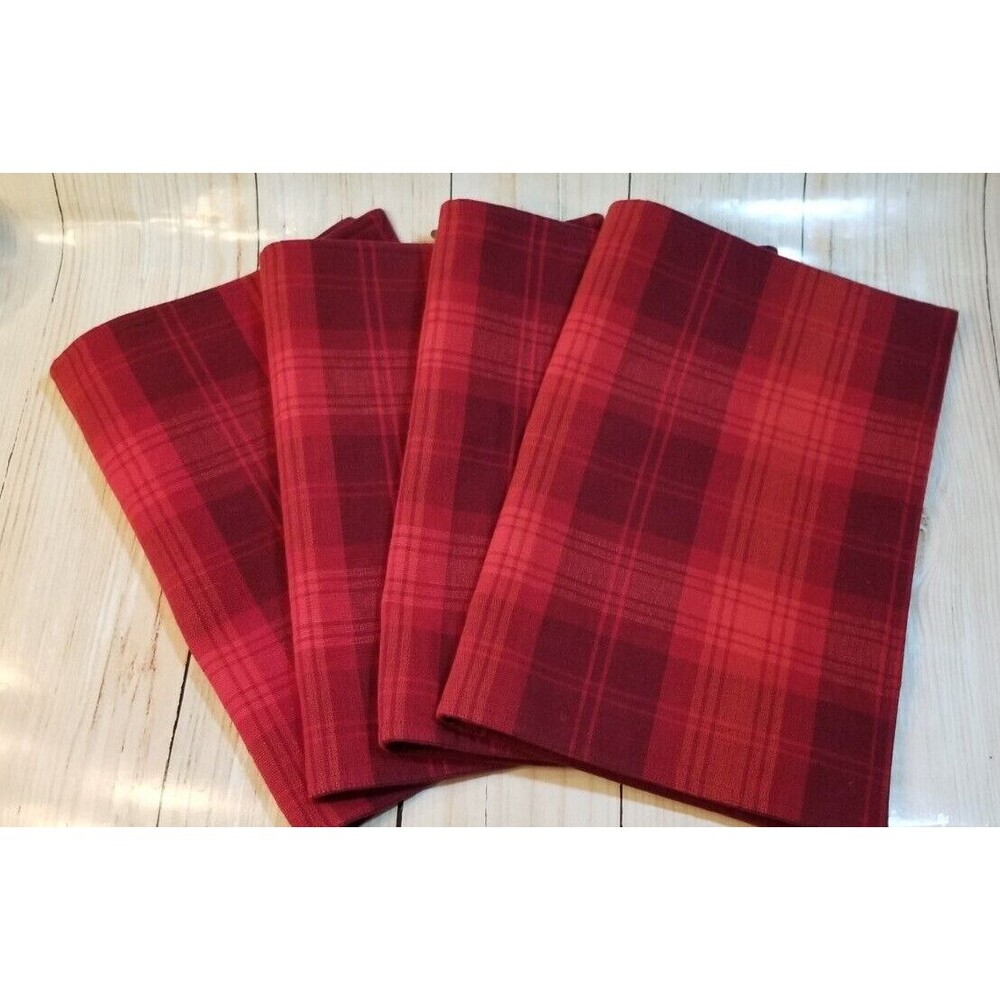 Crate & Barrel Plaid Placemats Set of 4 Rubesco #205-648 Fabric